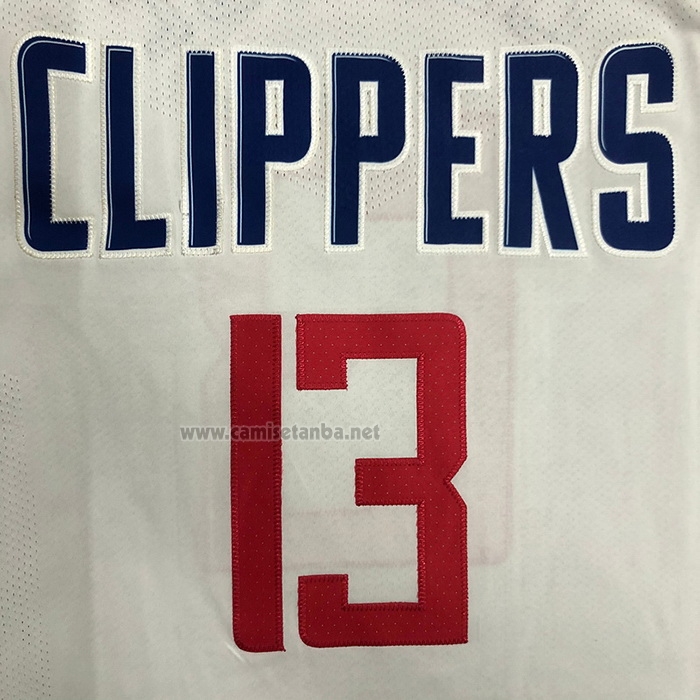Camiseta Los Angeles Clippers Paul George #13 Association 2020-21 Autentico Blanco
